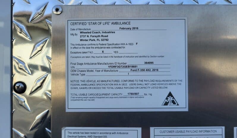 
								2016 F450 Wheeled Coach Ambulance full									