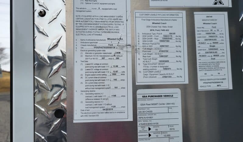 
								2016 F450 6.7L Wheeled Coach Ambulance, Only 63k miles, Stryker Performance-LOAD full									