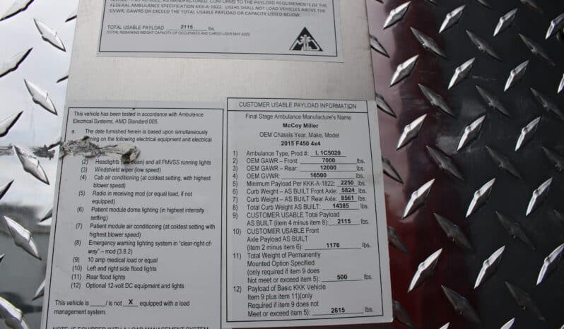 
								2015 F450 4×4 6.7L McCoy Miller Ambulance full									