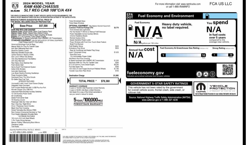 
								2024 Dodge Ram 4500 Chassis 4×4, At Dealer Cost! Save $3,965! full									